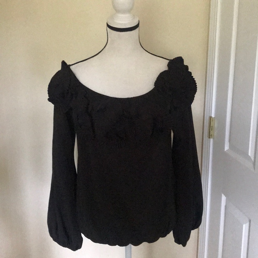 Fab’rik Black Gathered Neck Detailing Top